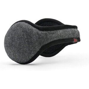 180s Men's Wool Behind-the-Head Ear Warmer (Gray/Black Herringbone)